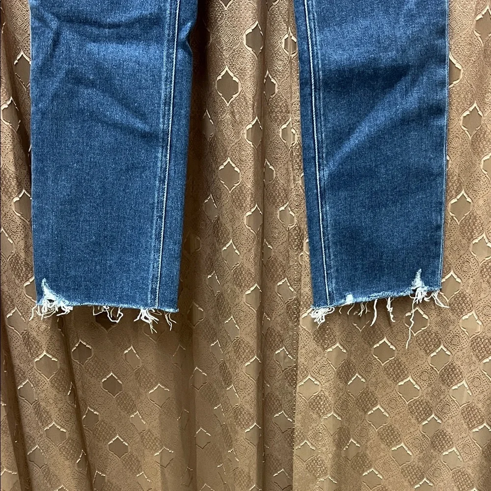 PAIGE High Rise Button-Fly Jeans in Dark Blue - Picture 5 of 14